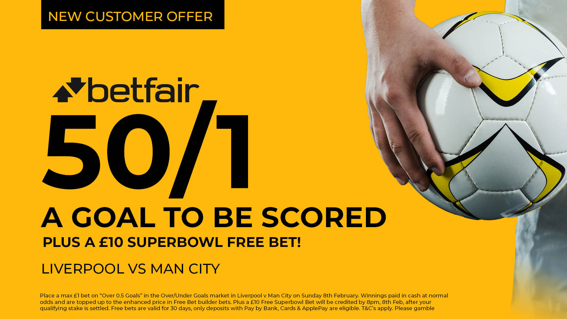 Liverpool vs Man City is built for goals. We explain why Betfair's 50/1 Over 0.5 Goals bet is exceptional value, plus how you get a £10 Super Bowl Free 彩票168平台安卓.